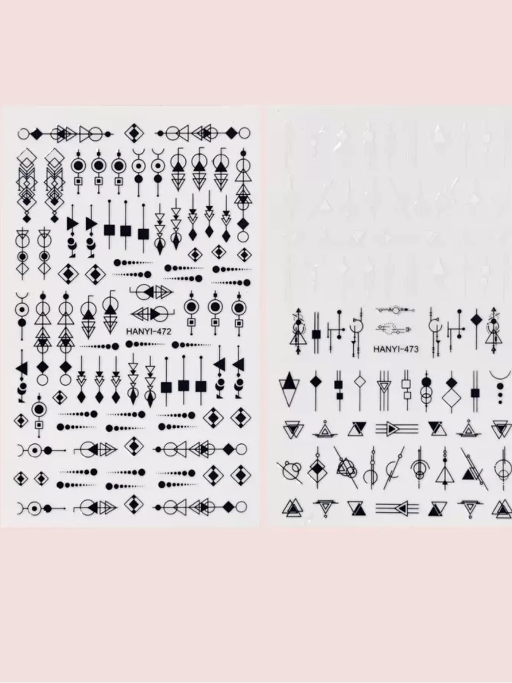 Nail Art designs designer dots lines geometric one sheet stickers manicure pedi - Picture 1 of 2